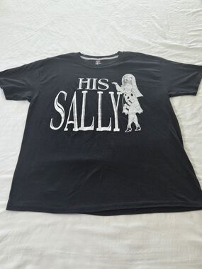 Hanes Black Short-Sleeve Tee with White "His Sally" Graphic